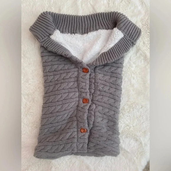 Baby Sherpa cable knit Sleeping bag/ Swaddle blanket NWOT - Picture 1 of 9